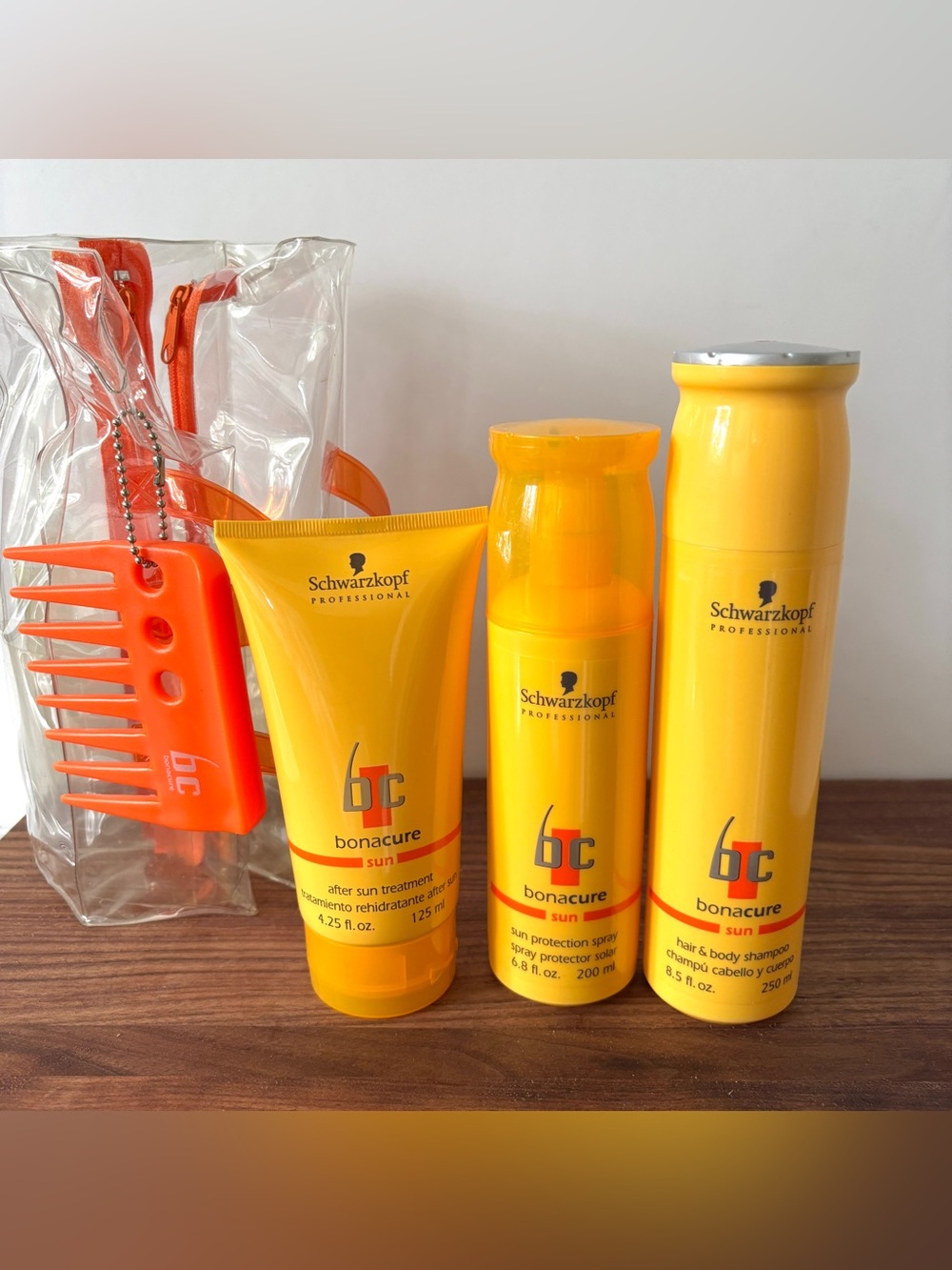 Schwarzkopf BC Bonacure Sun Protect Trio - Shampoo, Spray and Treatment w/ Bag